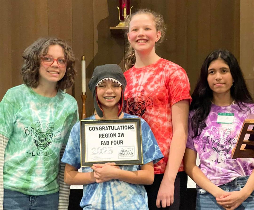 The Arco Iris Spanish Immersion School team for the Oregon Battle of the Books competition poses for a picture. 